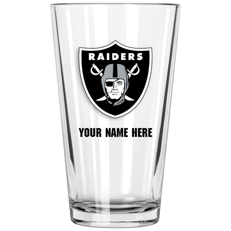 17oz Personalized Pint Glass | Las Vegas Raiders