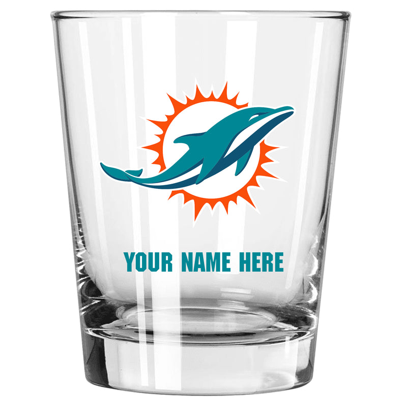 15oz Personalized Stemless Glass | Miami Dolphins