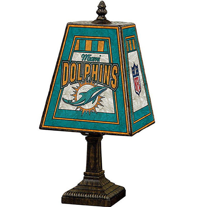 14 Inch Art Glass Table Lamp | Miami Dolphins CurrentProduct, Home & Office_category_All, Home & Office_category_Lighting, MIA, Miami Dolphins, NFL 687746994260 $98.99