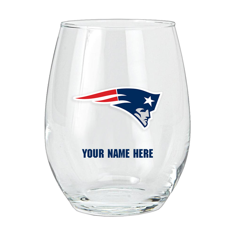 15oz Personalized Stemless Glass | New England Patriots