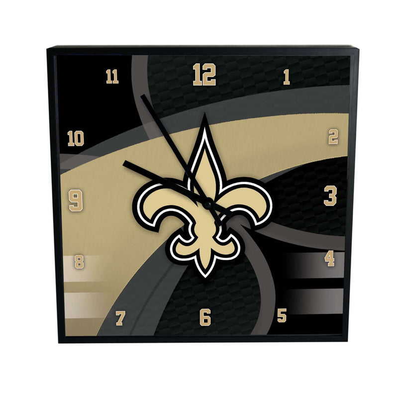 12 Inch Square Carbon Fiber Clock | New Orleans Saints New Orleans Saints, NFL, NOS, OldProduct 687746321158 $25