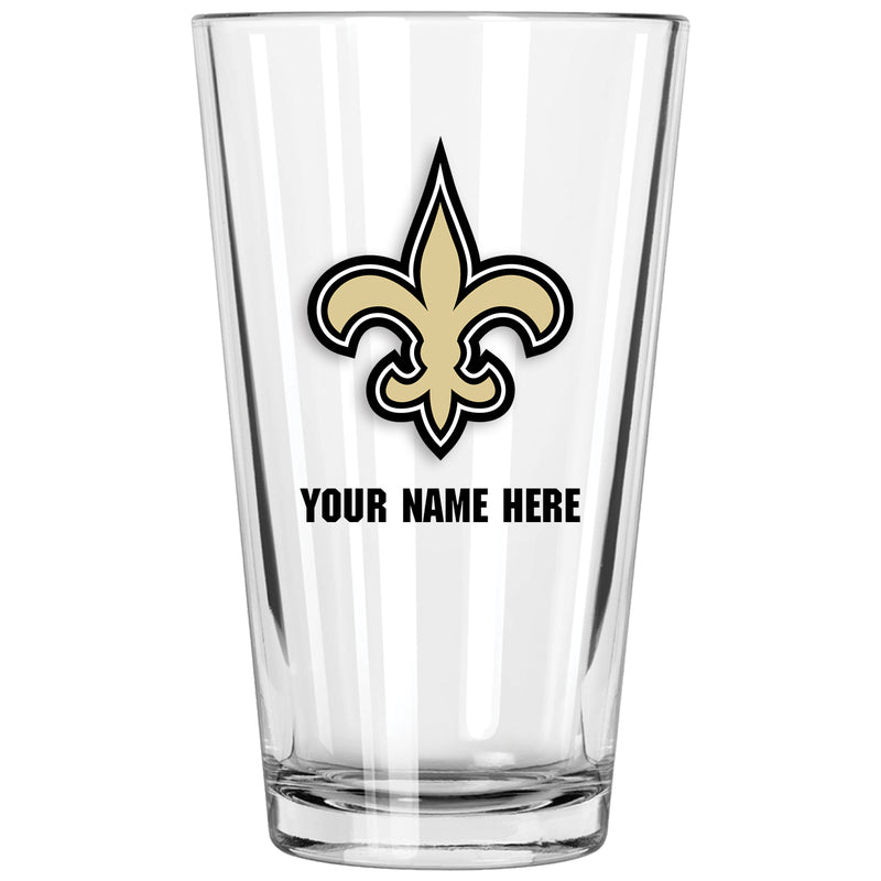 17oz Personalized Pint Glass | New Orleans Saints