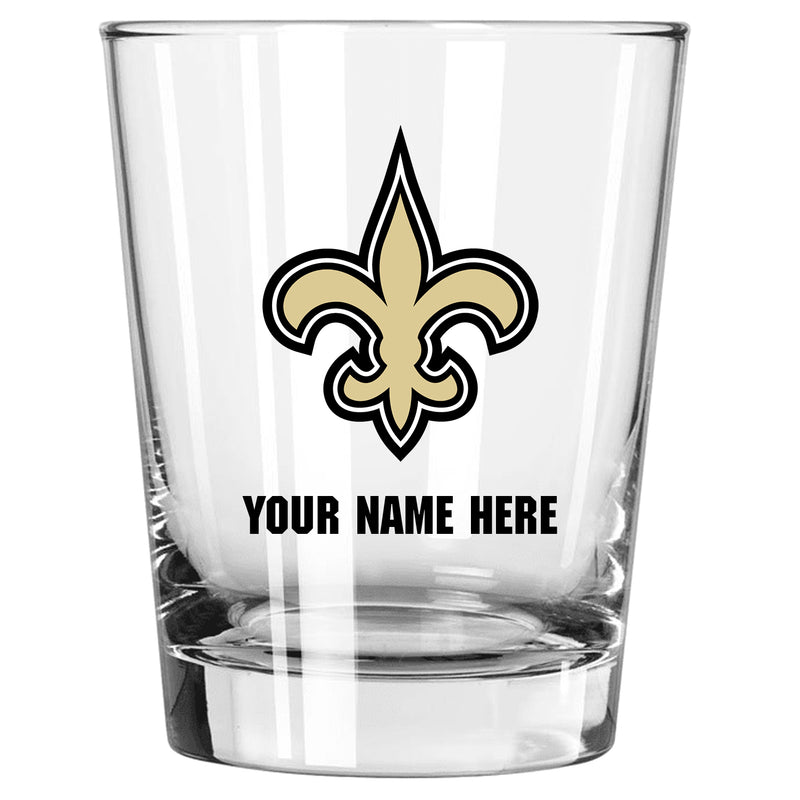 15oz Personalized Stemless Glass | New Orleans Saints