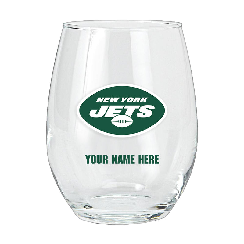 15oz Personalized Stemless Glass | New York Jets