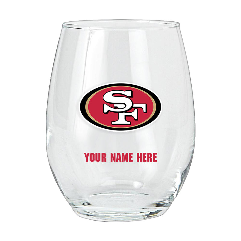 15oz Personalized Stemless Glass | San Francisco 49ers