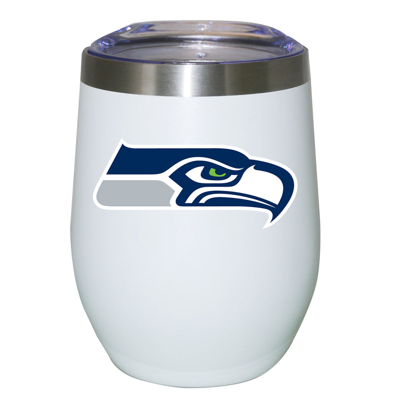 12oz White Stainless Steel Stemless Tumbler | Seattle Seahawks CurrentProduct, Drinkware_category_All, NFL, Seattle Seahawks, SSH 194207625521 $27.49