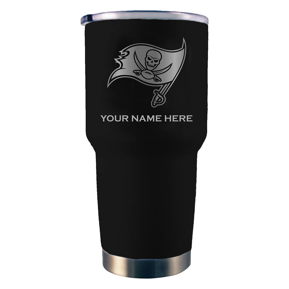 30oz Black Personalized Stainless Steel Tumbler | Tampa Bay Buccaneers ...