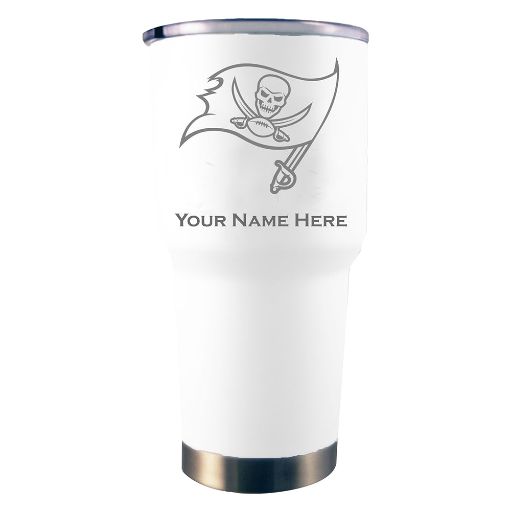 30oz White Personalized Stainless Steel Tumbler | Tampa Bay Buccaneers ...