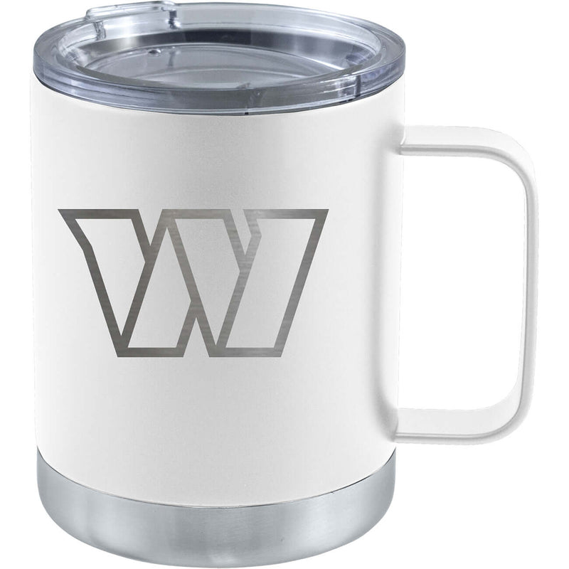12oz White Etched Stainless Steel Lowball with Handle | Washington Commanders