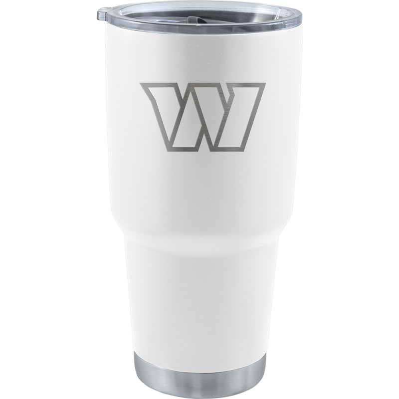 30oz Etched White Stainless Steel Tumbler | Washington Commanders