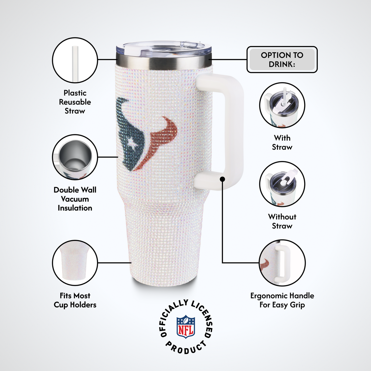 40oz Bling Collosal Tumbler | Houston Texans