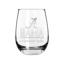 2PK 15oz Stemless Wine Glass Classic Crew |    Alabama