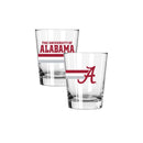 2PK 15oz Old Fashion Glass Big Stripe |    Alabama