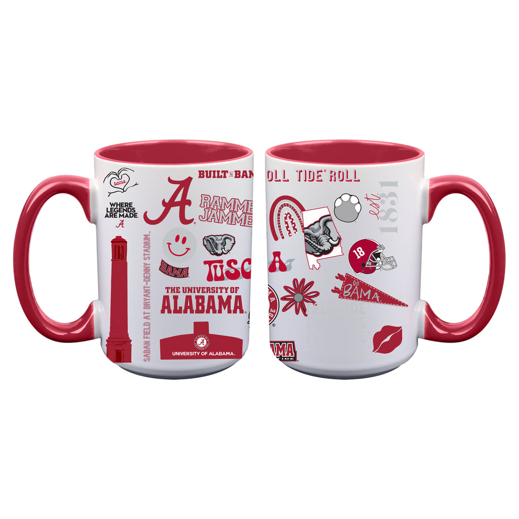 2pk 15oz White Mug Loco Design | Alabama