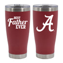 20oz Crimson Stainless Steel Tumbler, Direct Print, Best Dad Ever Design, University of Alabama