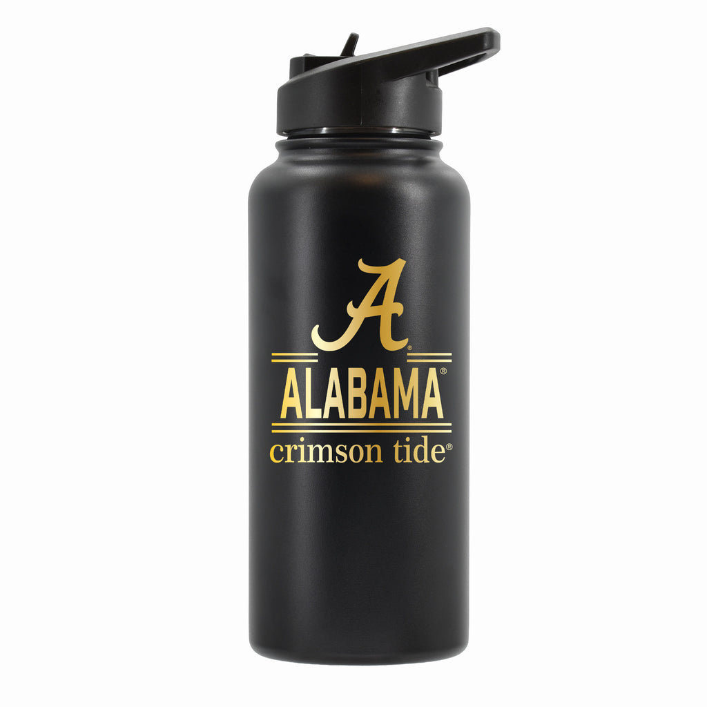 32 oz Stainless Steel Water Bottle with Gold Etched Classic Crew Team Design, University of Alabama