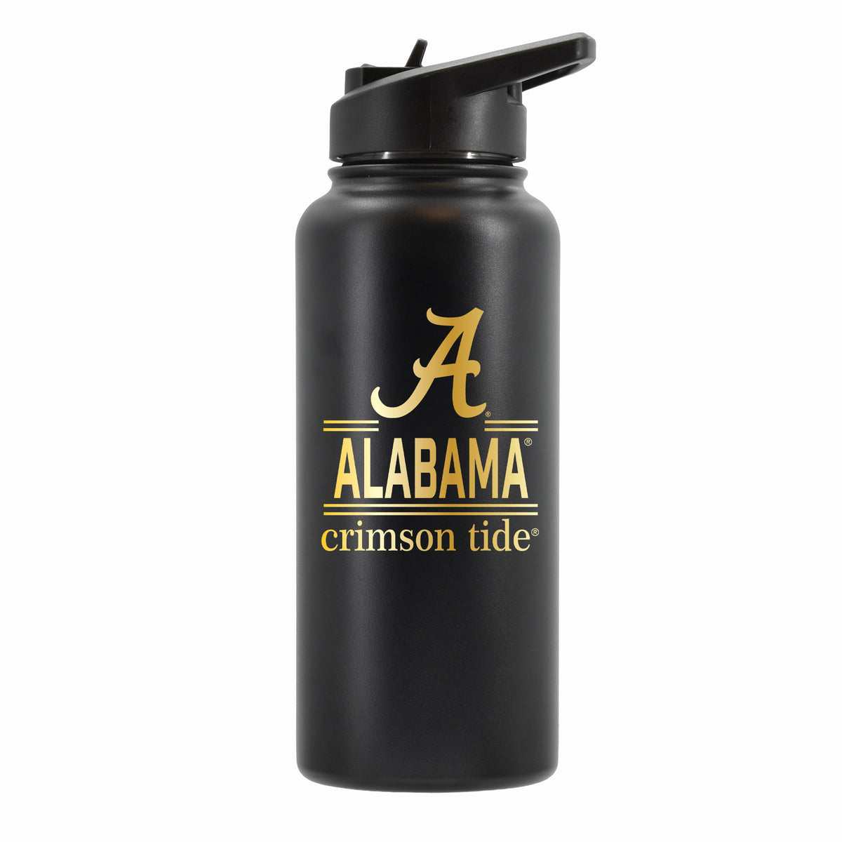 32 oz Stainless Steel Water Bottle with Gold Etched Classic Crew Team Design, University of Alabama