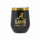 12 oz Stainless Steel Wine Tumbler with Gold Etched Classic Crew Team Design, University of Alabama