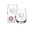 2 Pack Stemless Wine Glasses and Coaster set | University Of Alabama