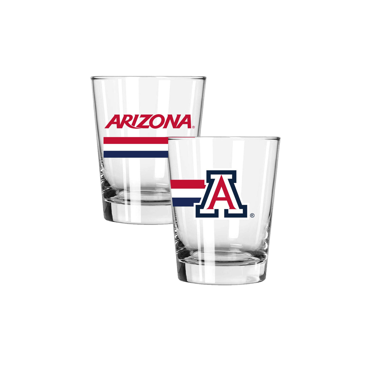 2PK 15oz Old Fashion Glass Big Stripe |   Arizona