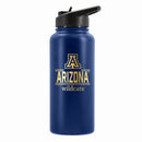 32 oz Stainless Steel Water Bottle with Gold Etched Classic Crew Team Design, University of Arizona