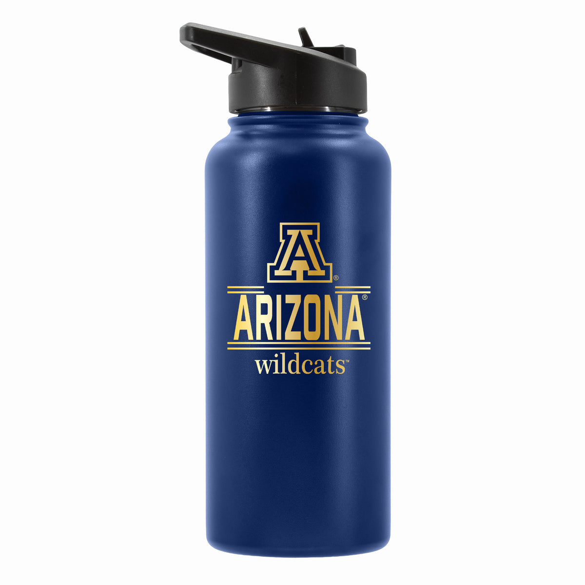 32 oz Stainless Steel Water Bottle with Gold Etched Classic Crew Team Design, University of Arizona