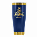 24 oz Stainless Steel Tumbler with Gold Accents & Etched Classic Crew Team Design, University of Arizona
