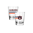 2PK 15oz Old Fashion Glass Big Stripe |  Auburn