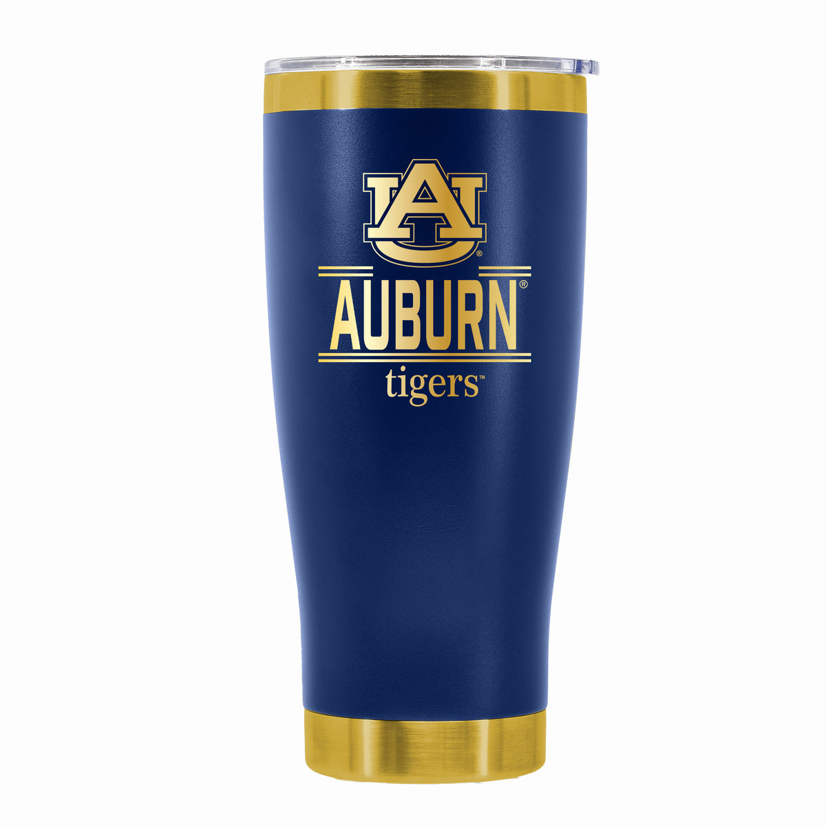 24 oz Stainless Steel Tumbler with Gold Accents & Etched Classic Crew Team Design, Auburn University
