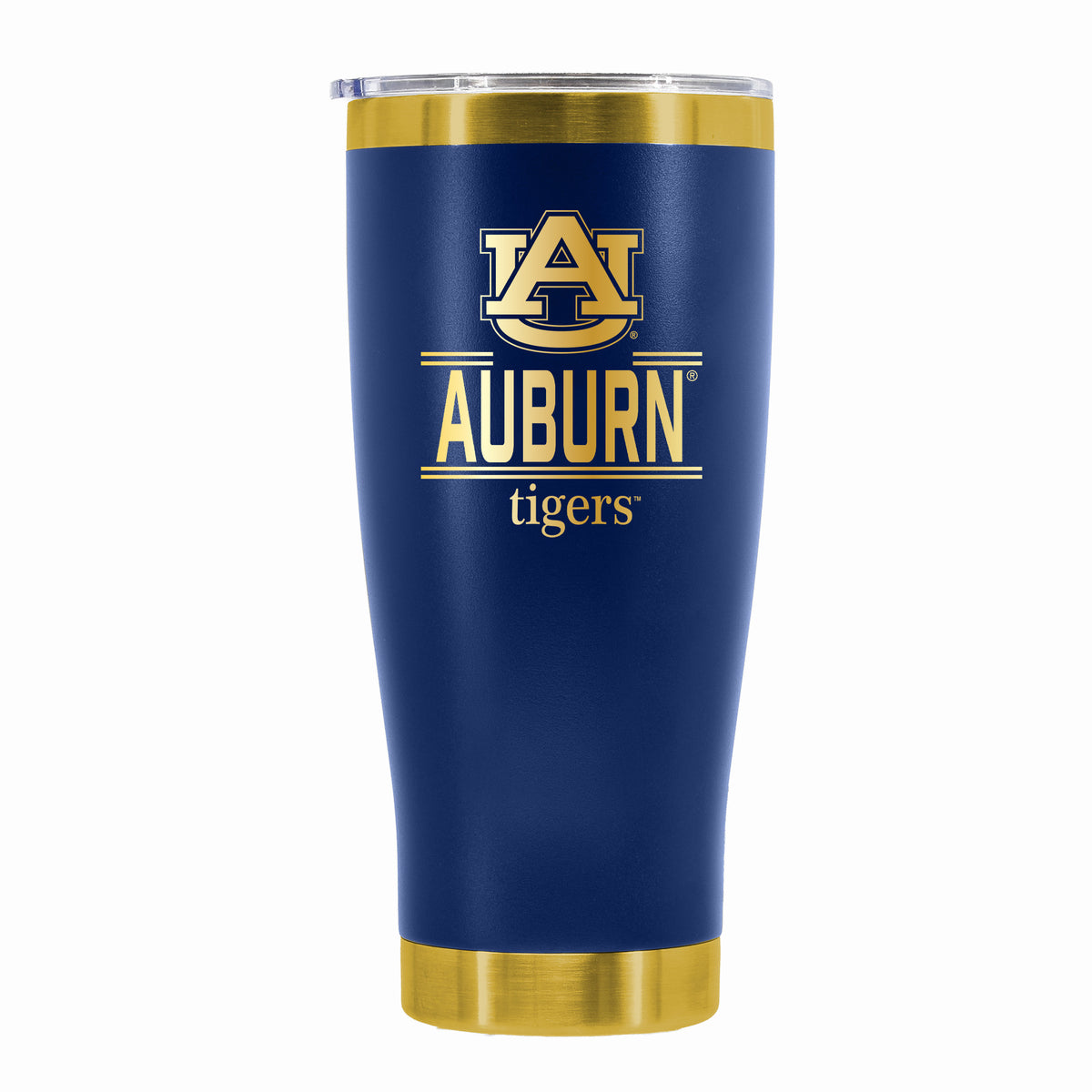 24 oz Stainless Steel Tumbler with Gold Accents & Etched Classic Crew Team Design, Auburn University