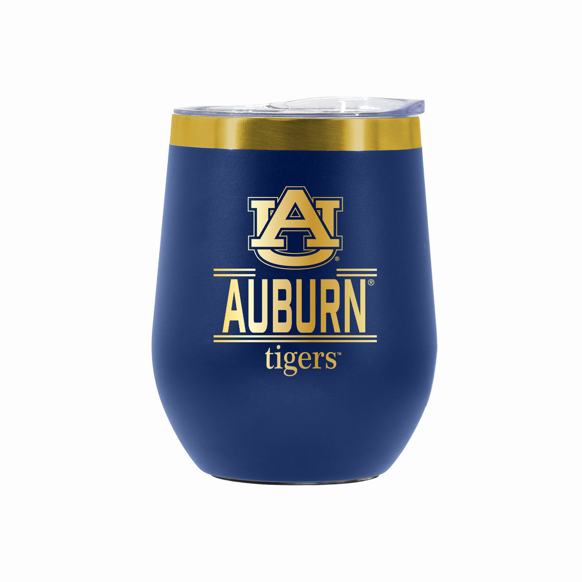12 oz Stainless Steel Wine Tumbler with Gold Etched Classic Crew Team Design, Auburn University
