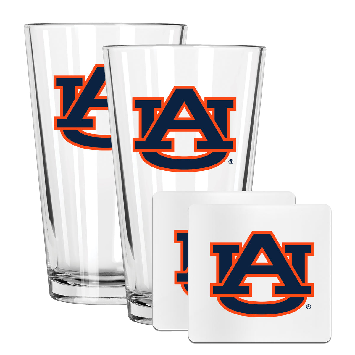2 Pack Pint and Coasters set  | Auburn University