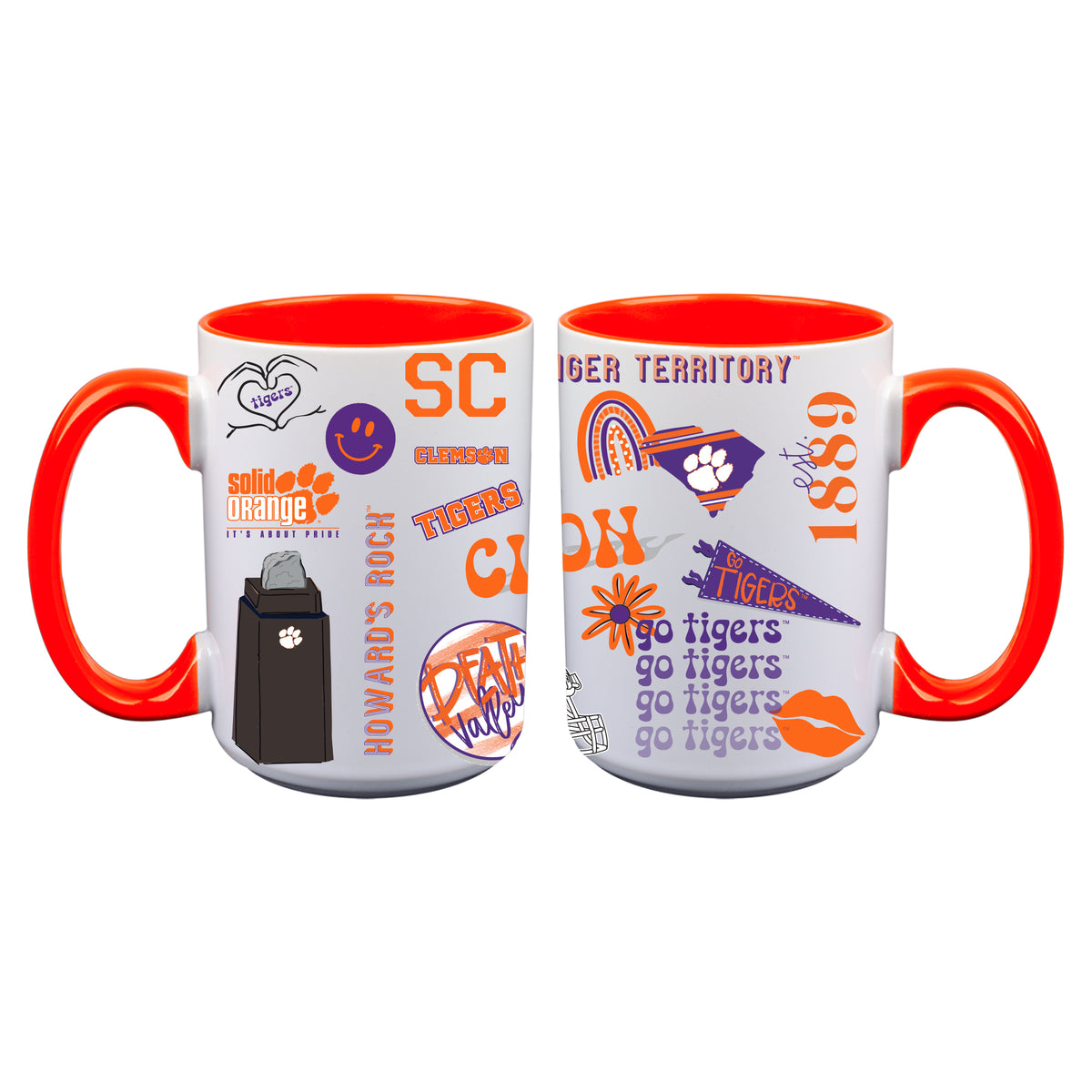 2pk 15oz White Mug Loco Design | Clemson