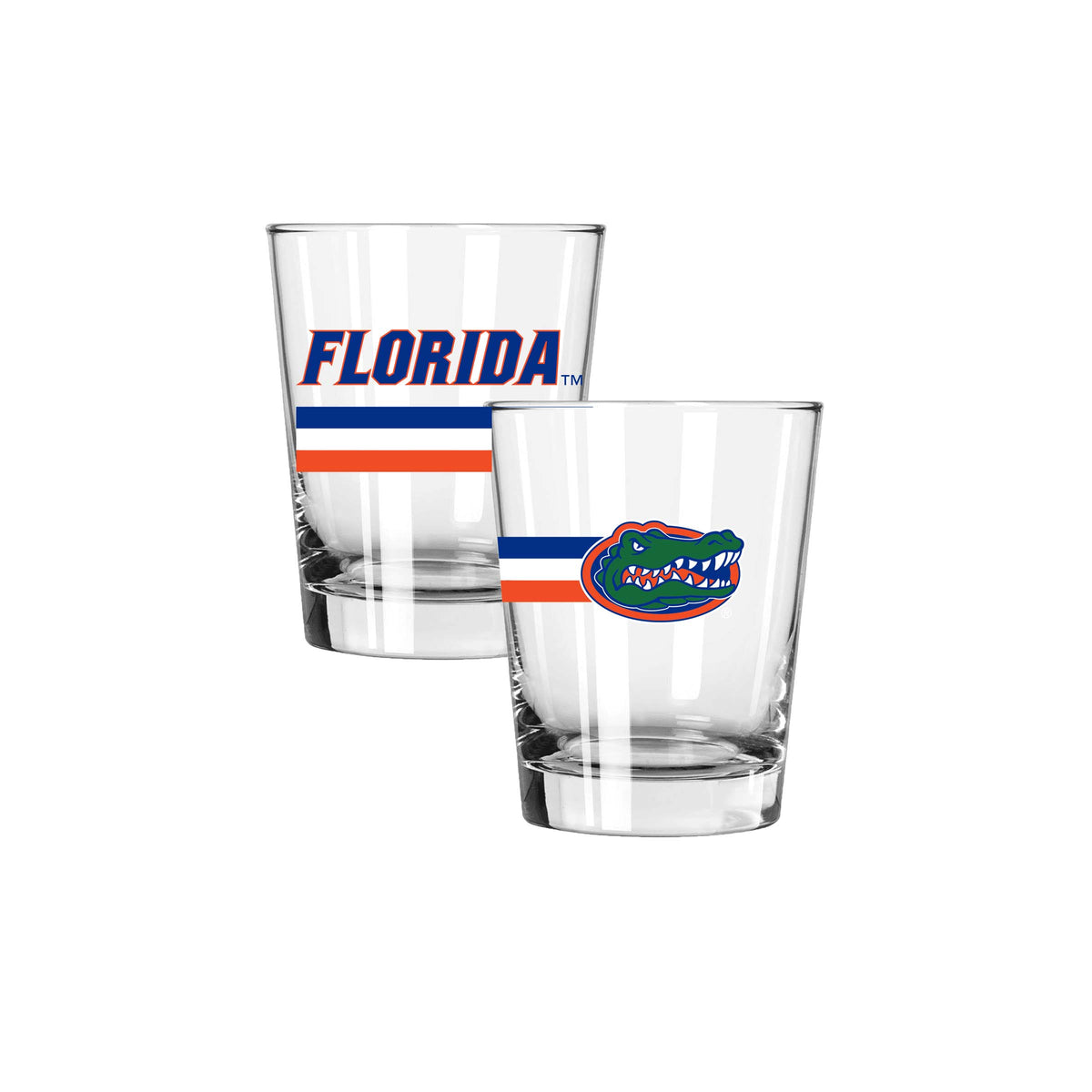 2PK 15oz Old Fashion Glass Big Stripe |    Florida