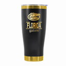 24 oz Stainless Steel Tumbler with Gold Accents & Etched Classic Crew Team Design, University of Florida