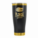 24 oz Stainless Steel Tumbler with Gold Accents & Etched Classic Crew Team Design, University of Florida