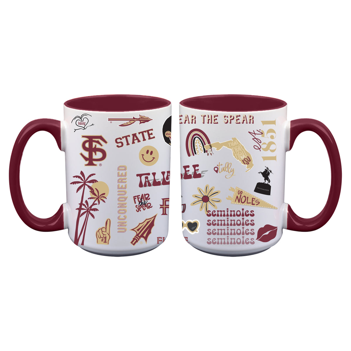 2pk 15oz White Mug Loco Design | Florida State