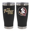 20oz Black Stainless Steel Tumbler, Direct Print, Best Dad Ever Design, Florida State University