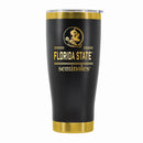 24 oz Stainless Steel Tumbler with Gold Accents & Etched Classic Crew Team Design, Florida State University
