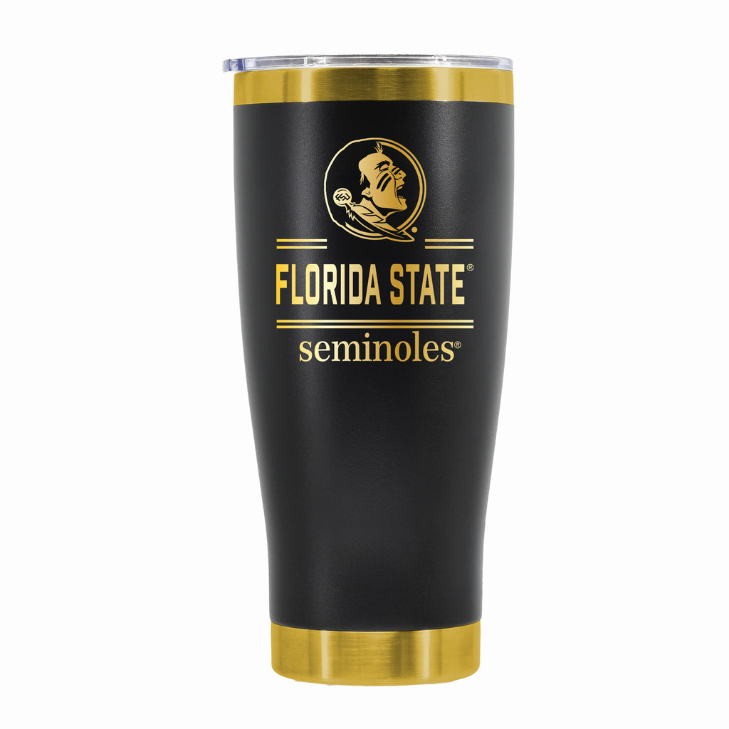 24 oz Stainless Steel Tumbler with Gold Accents & Etched Classic Crew Team Design, Florida State University