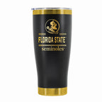 24 oz Stainless Steel Tumbler with Gold Accents & Etched Classic Crew Team Design, Florida State University