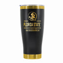 24 oz Stainless Steel Tumbler with Gold Accents & Etched Classic Crew Team Design, Florida State University