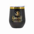 12 oz Stainless Steel Wine Tumbler with Gold Etched Classic Crew Team Design, Florida State University