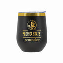 12 oz Stainless Steel Wine Tumbler with Gold Etched Classic Crew Team Design, Florida State University