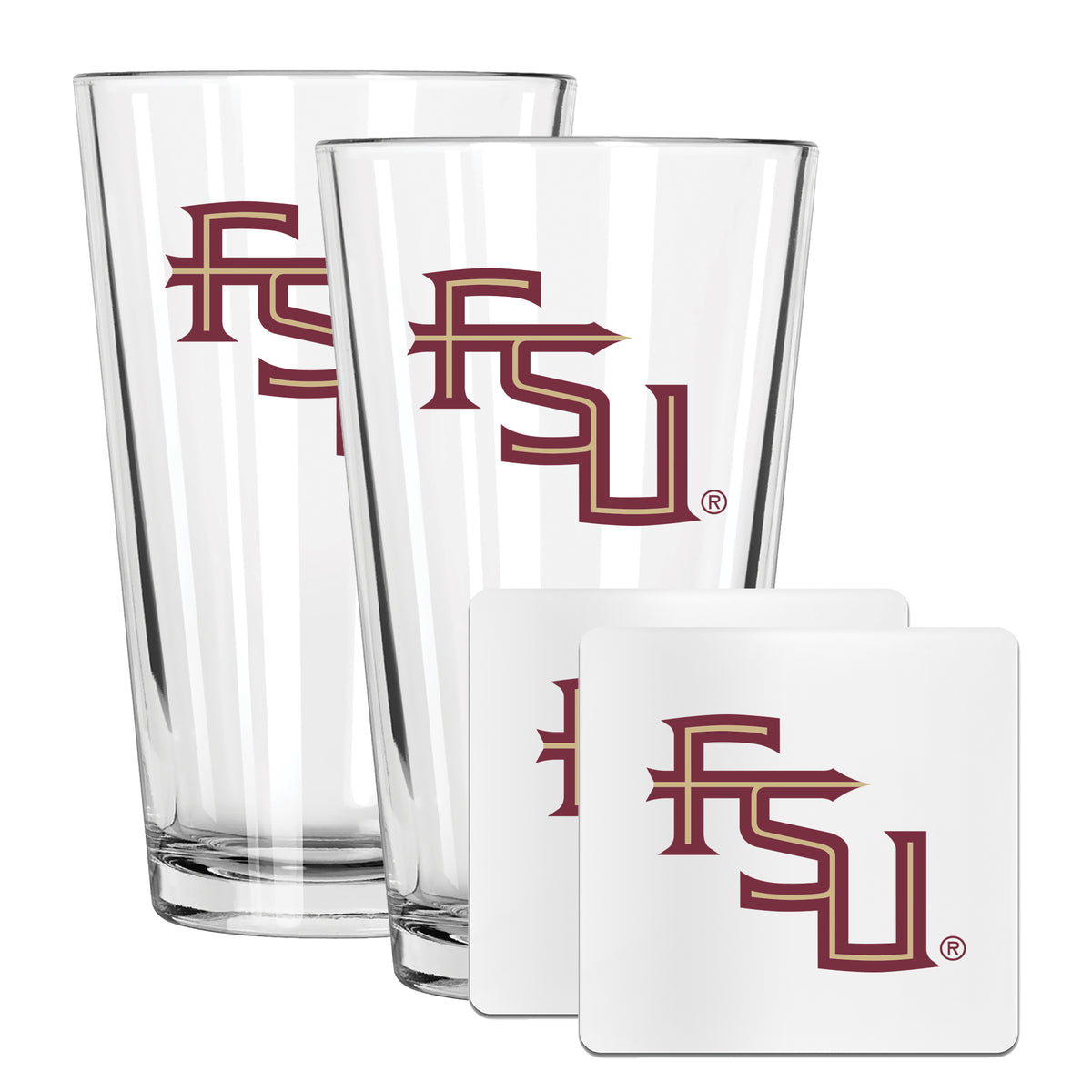 2 Pack Pint and Coasters set | Florida State University
