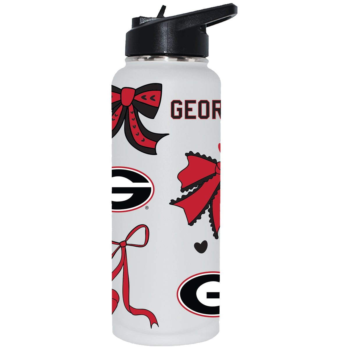  Georgia 34oz Bow White Quencher Water Bottle 