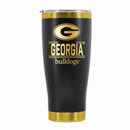 24 oz Stainless Steel Tumbler with Gold Accents & Etched Classic Crew Team Design, University of Georgia