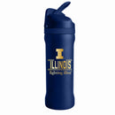 24 oz Stainless Steel Sip Tumbler w/ Gold Inlay – Etched Classic Crew Design, University of Illinois