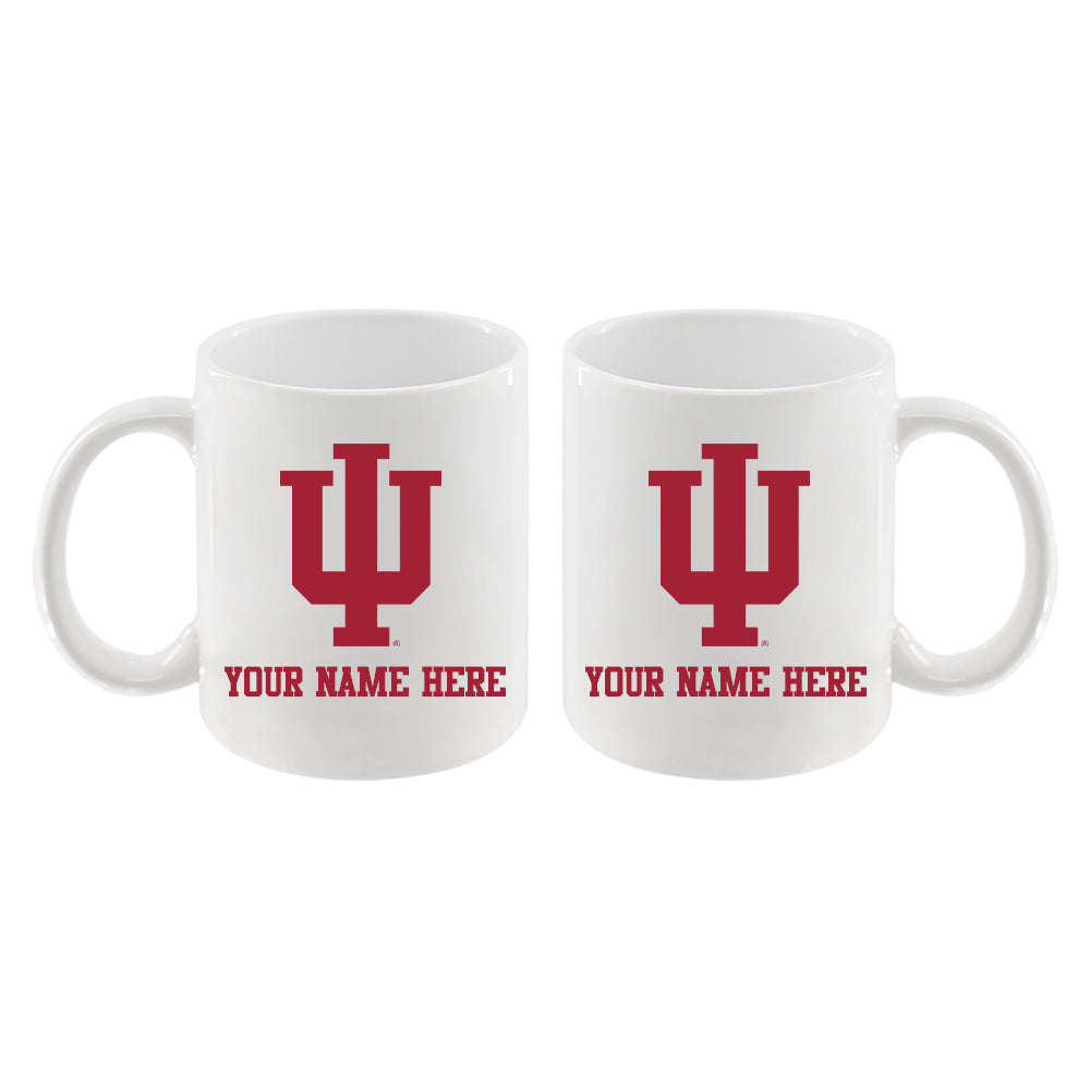11oz White Personalized Ceramic Mug | Indiana Hoosiers
