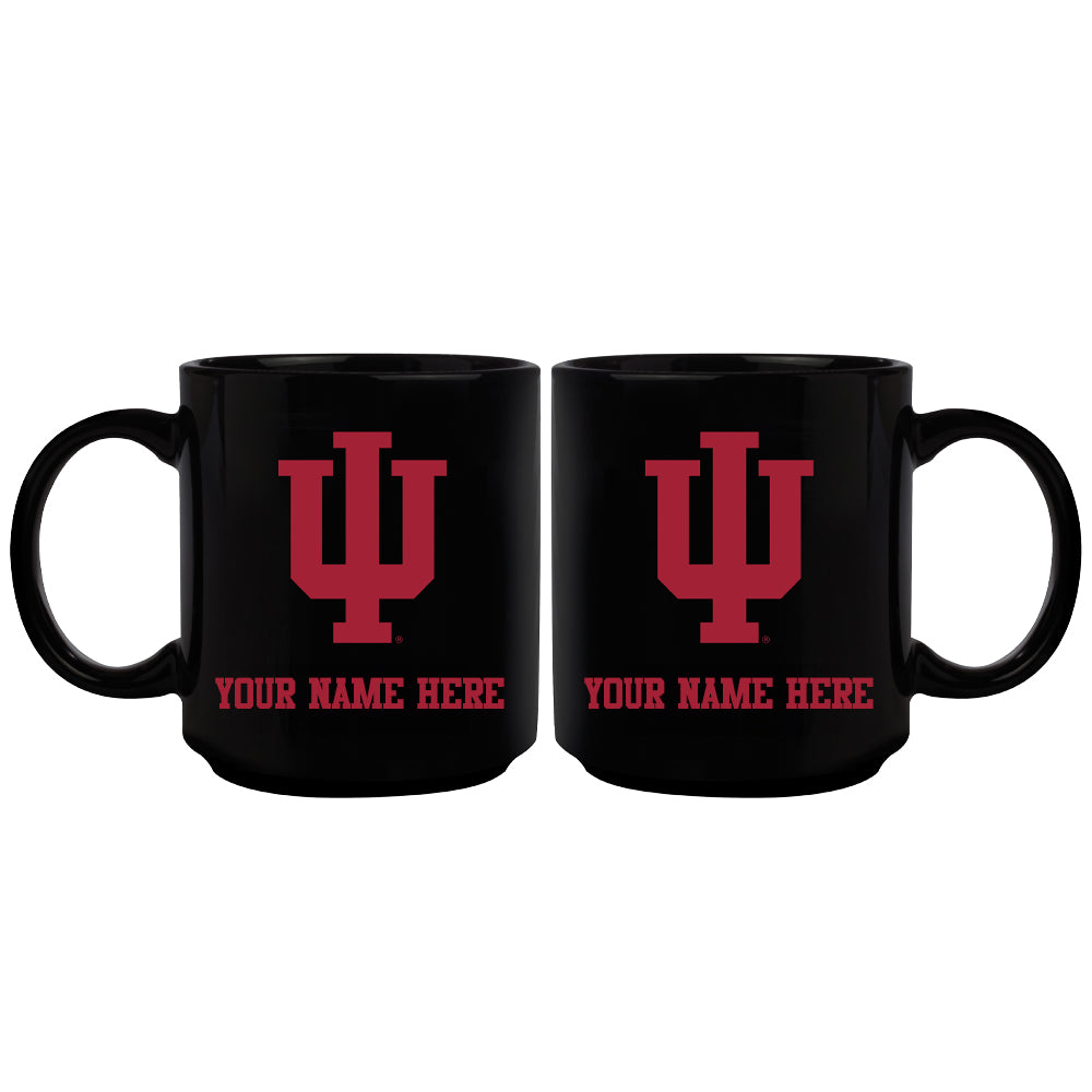 11oz Black Personalized Ceramic Mug | Indiana Hoosiers